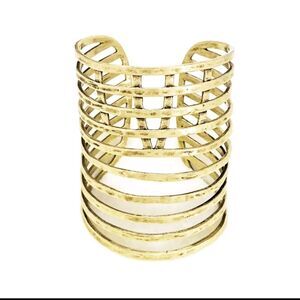 Lucky Brand Gold Tone Openwork Cuff Bracelet
